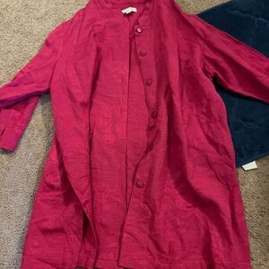 Erin large pink button down blouse